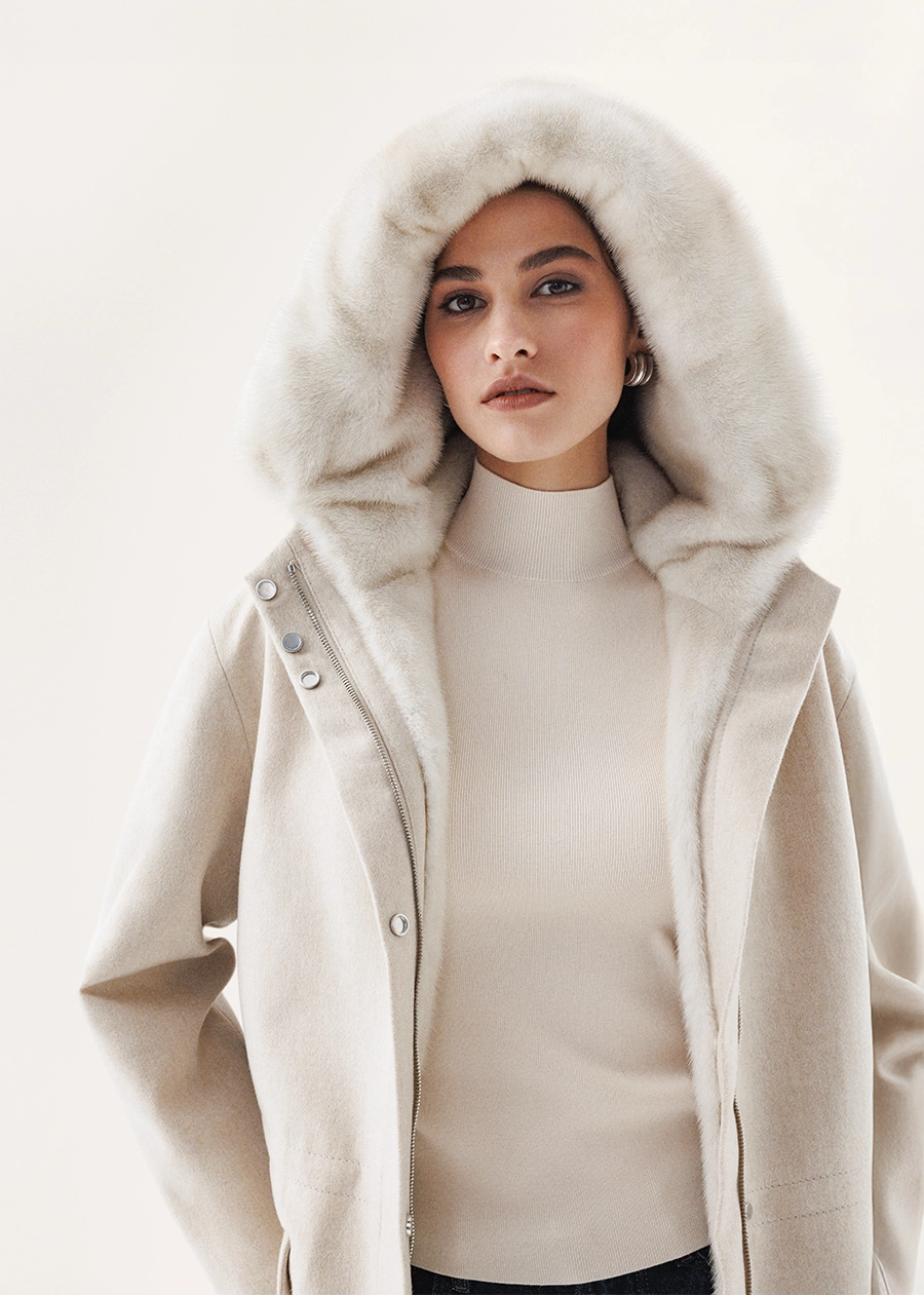 Парка с подстежкой из меха скандинавской норки