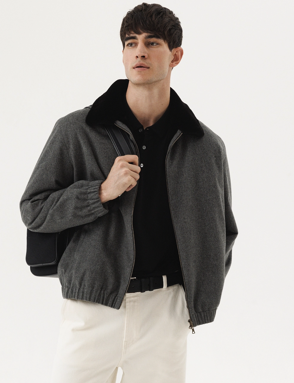 Кашемировый бомбер с подстежкой из меха норки